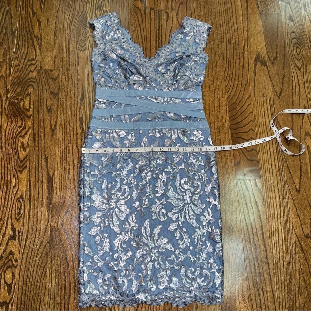 Tadashi Shoji Sequin Knee Length Sheath Dress - Picture 8 of 11